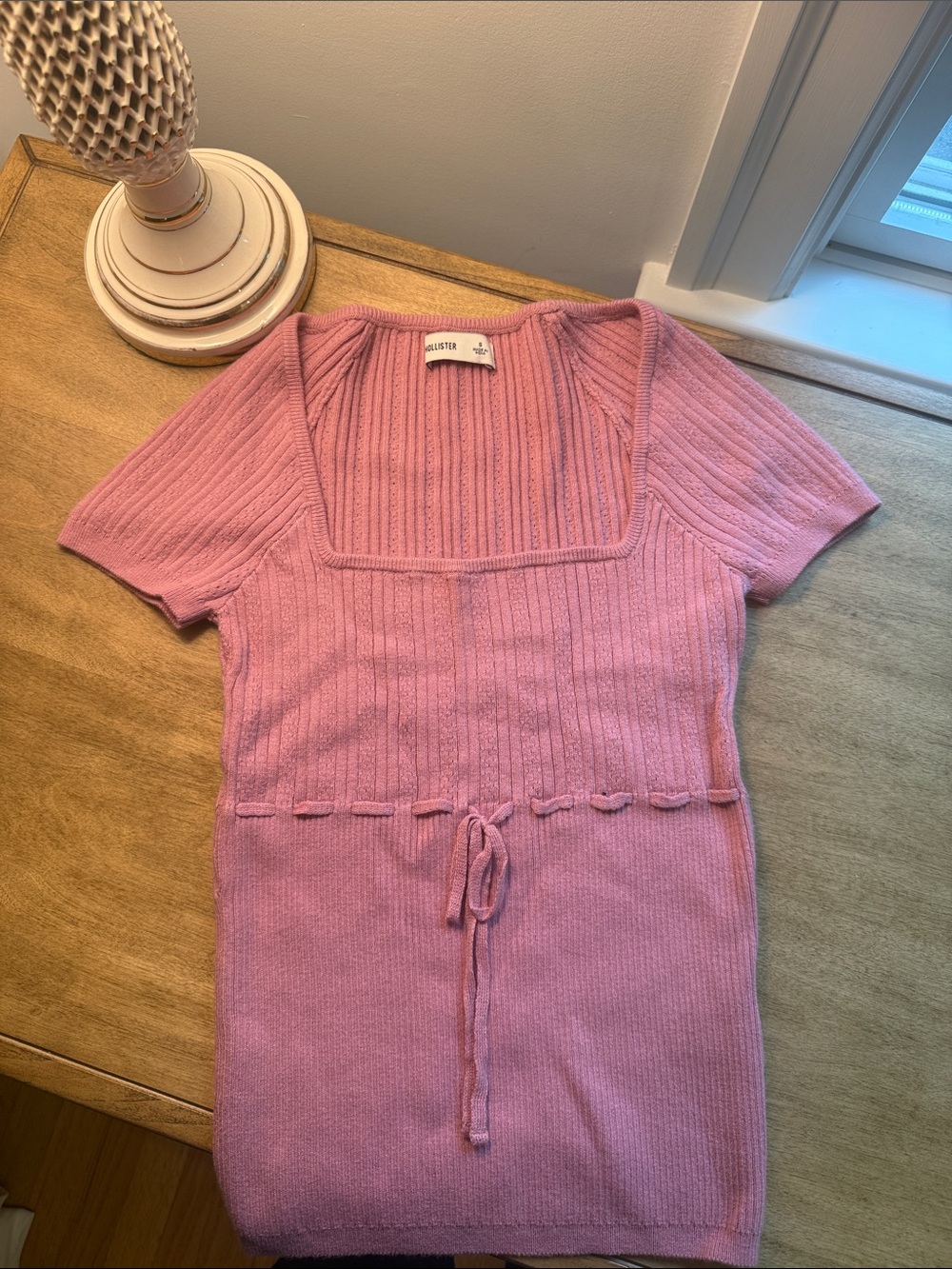 Hollister Dusty Pink Ribbed Knit Top